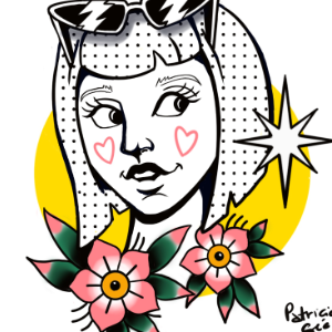 Illustrative image of a hand-drawn girl with star